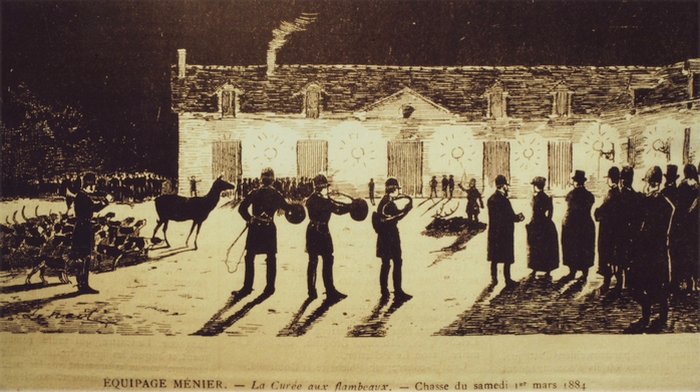 Curée du 1er mars 1884 par Charles Boyer (?) - Don de M. A.-P. Baudesson à la Société de Vènerie